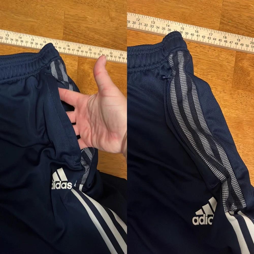 Adidas Mens 2XLT Big & Tall Blue and White Athletic Workout Lounge Pants
